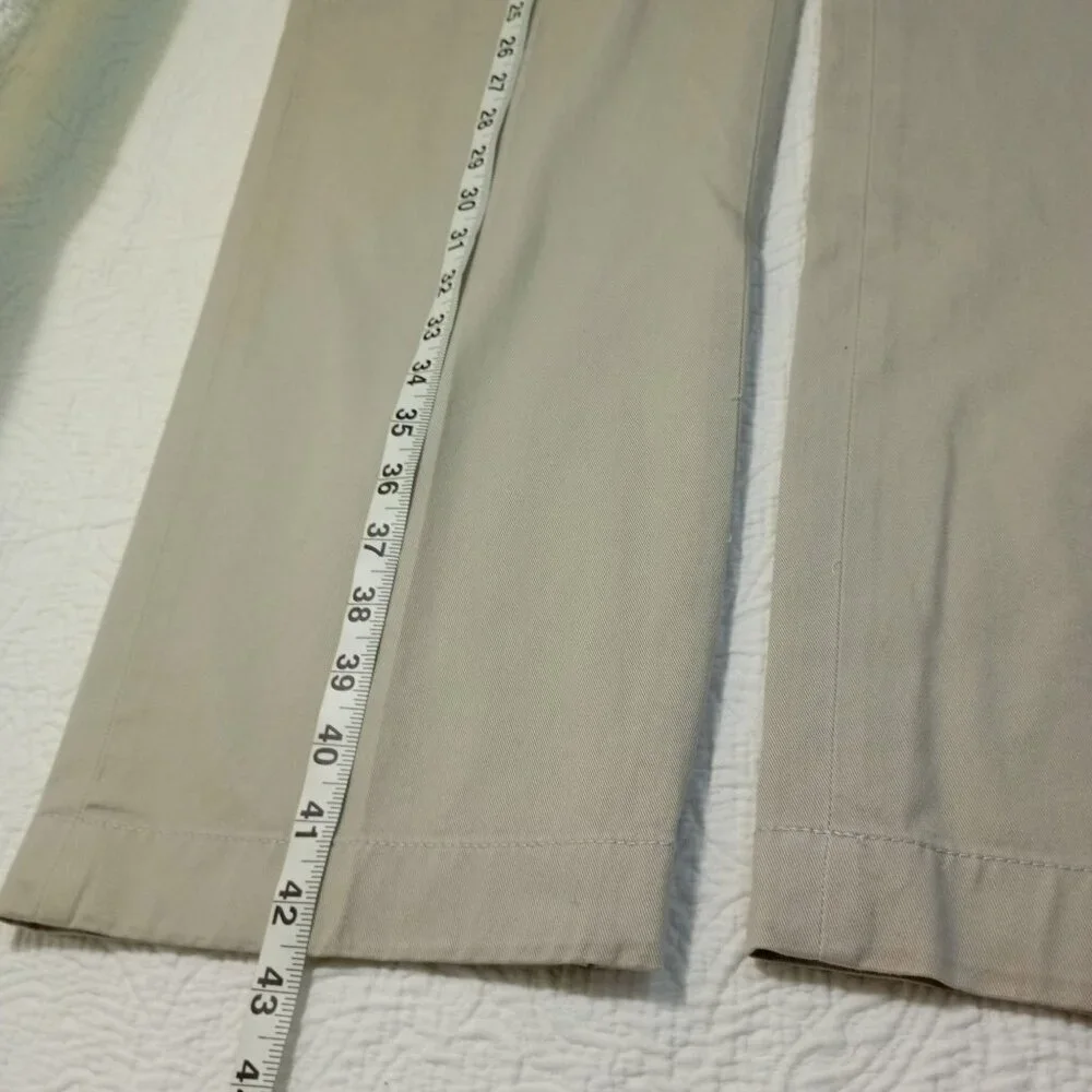 Nautica Pants Pleated Khaki Mens 33Wx30L 100% Cotton Business or Casual